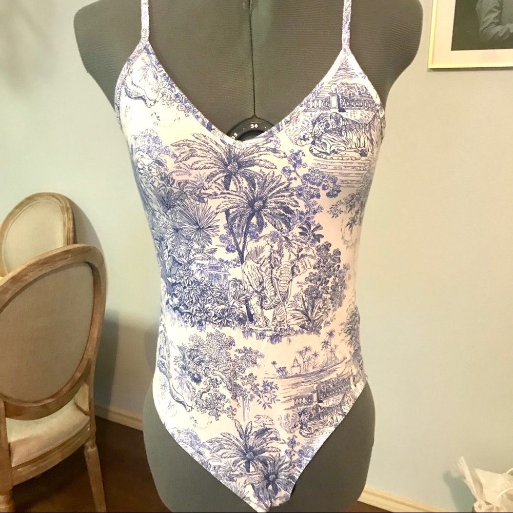 Blue Pattern Bodysuit